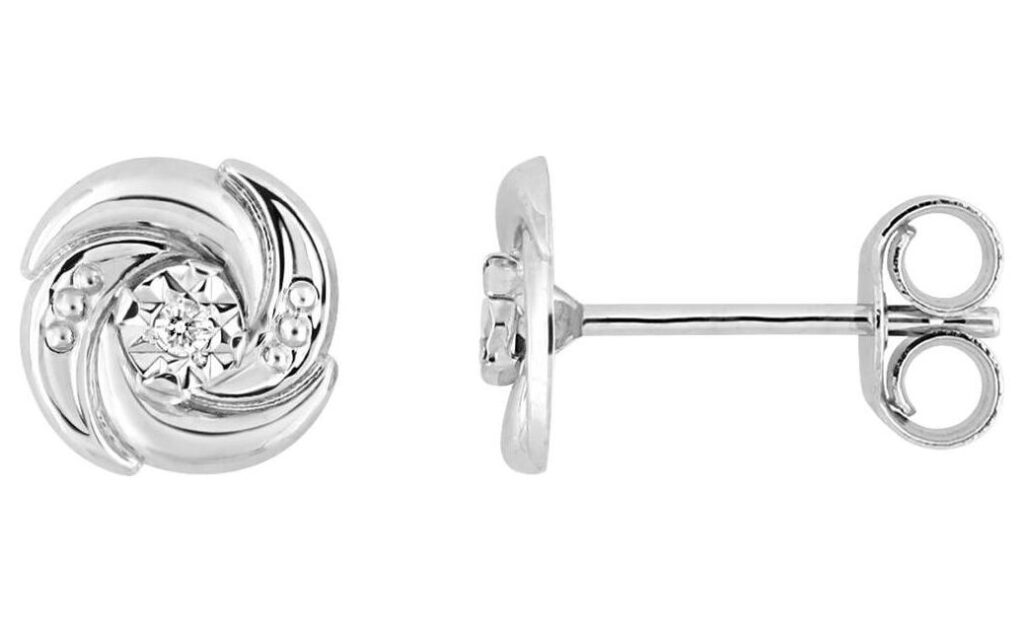 Boucles d'oreilles Clous Or Blanc Diamant GH P2