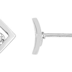 Boucles d'oreilles Clous Or Blanc Diamant GH P2