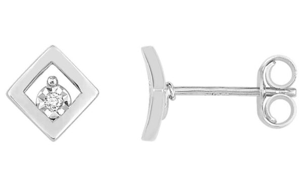 Boucles d'oreilles Clous Or Blanc Diamant GH P2