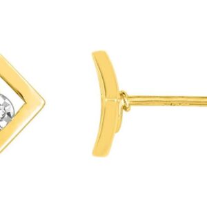 Boucles d'oreilles Clous Or Jaune et Blanc Diamant GH P2