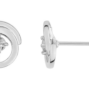 Boucles d'oreilles Clous Or Blanc Diamant 0.02ct GH P2