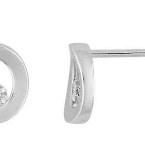 Boucles d'oreilles Clous Or Blanc Diamant 0.02ct GH P2