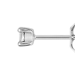 Boucles d'oreilles Clous Or Blanc Diamant 0.05ct GH P2