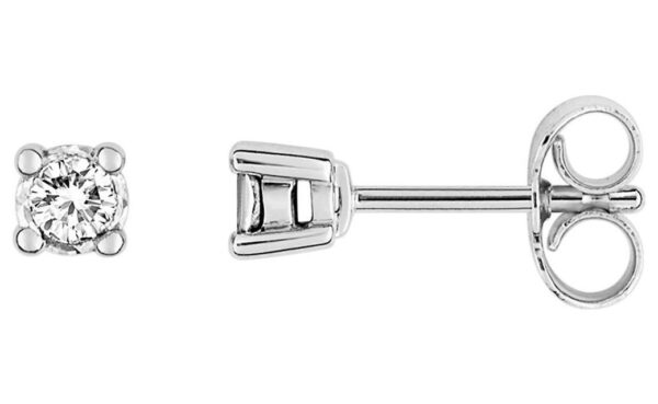 Boucles d'oreilles Clous Or Blanc Diamant 0.14ct GH P2