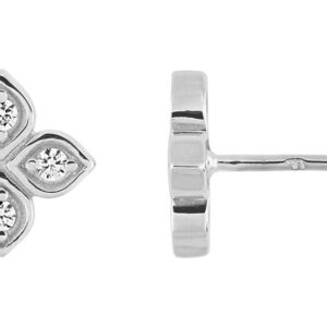 Boucles d'oreilles Clous Or Blanc 18k Diamant 0.1ct GH P1