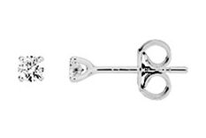 Boucles d'oreilles Clous Or Blanc Diamant 0.16ct GH P2