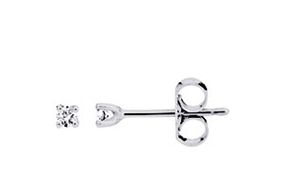 Boucles d'oreilles Clous Or Blanc Diamant 0.07ct GH P2