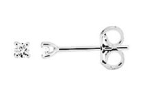 Boucles d'oreilles Clous Or Blanc Diamant 0.09ct GH P2