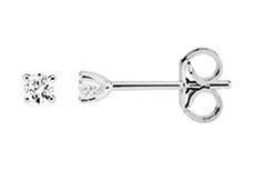 Boucles d'oreilles Clous Or Blanc Diamant 0.14ct GH P2