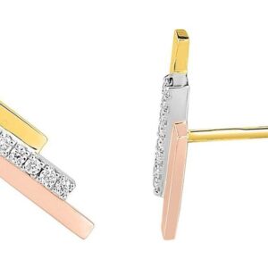 Boucles d'oreilles Clous Or Rhodié Diamant 0.06ct GH P2