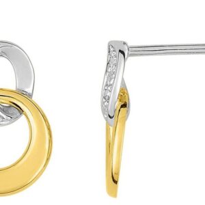 Boucles d'oreilles Clous Or Rhodié Diamant 0.01ct GH P2