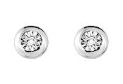 Boucles d'oreilles Clous Or Blanc Diamant GH P2