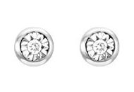 Boucles d'oreilles Clous Or Blanc Diamant GH P2