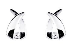 Boucles d'oreilles Clous Or Blanc Diamant GH P2