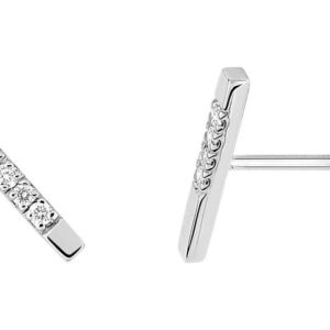 Boucles d'oreilles Clous Or Blanc Diamant 0.03ct GH P2