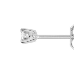 Boucles d'oreilles Clous Or Blanc 18k Diamant 0.06ct GH P1