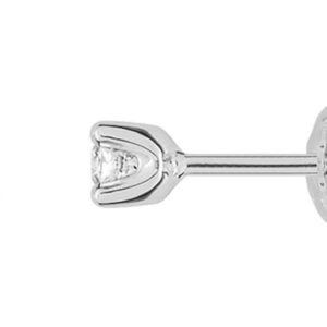 Boucles d'oreilles Clous Or Blanc 18k Diamant 0.15ct GH P1