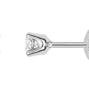 Boucles d'oreilles Clous Or Blanc 18k Diamant 0.2ct GH P1