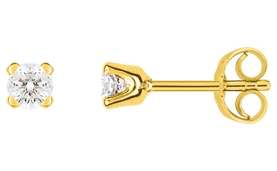 Boucles d'oreilles Clous Or 18k Diamant 0.2ct GH P1