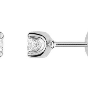 Boucles d'oreilles Clous Or Blanc 18k Diamant 0.3ct GH P1