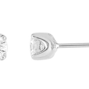 Boucles d'oreilles Clous Or Blanc 18k Diamant 0.4ct GH P1