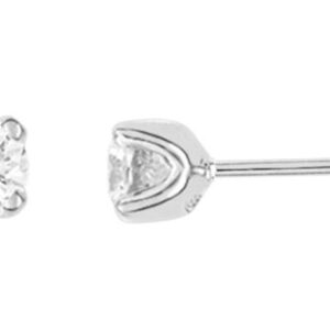 Boucles d'oreilles Clous Or Blanc 18k Diamant 0.5ct GH P1