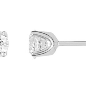 Boucles d'oreilles Clous Or Blanc 18k Diamant 0.6ct GH P1