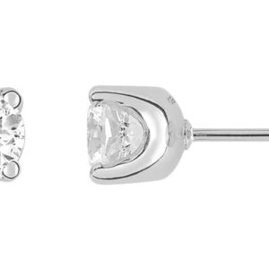 Boucles d'oreilles Clous Or Blanc 18k Diamant 0.8ct GH P1