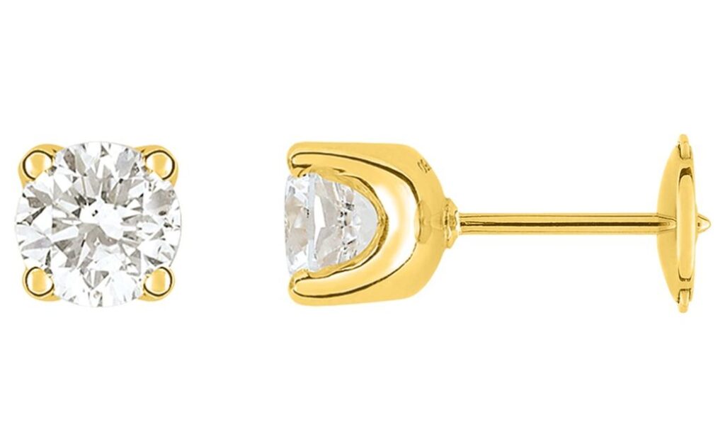 Boucles d'oreilles Clous Or 18k Diamant 0.8ct GH P1