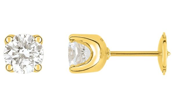 Boucles d'oreilles Clous Or 18k Diamant 0.8ct GH P1