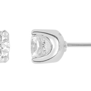 Boucles d'oreilles Clous Or Blanc 18k Diamant 1ct GH P1