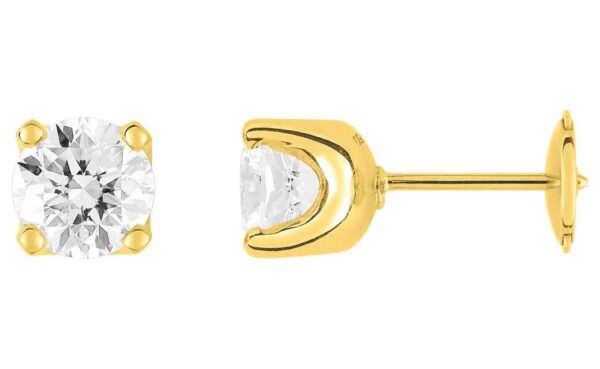 Boucles d'oreilles Clous Or 18k Diamant 1ct GH P1