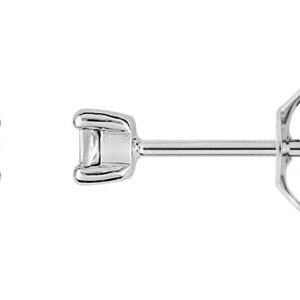 Boucles d'oreilles Clous Or Blanc 18k Diamant 0.052ct GH P1