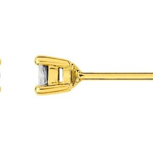 Boucles d'oreilles Clous Or Jaune et Blanc 18k Diamant 0.08ct GH P1