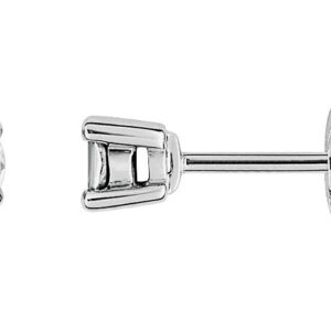 Boucles d'oreilles Clous Or Blanc 18k Diamant 0.14ct GH P1