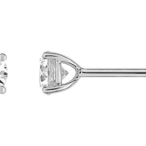 Boucles d'oreilles Clous Or Blanc 18k Diamant 0.75ct GH SI