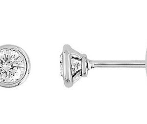 Boucles d'oreilles Clous Or Blanc 18k Diamant 0.3ct GH SI