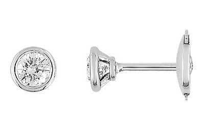 Boucles d'oreilles Clous Or Blanc 18k Diamant 0.3ct GH SI