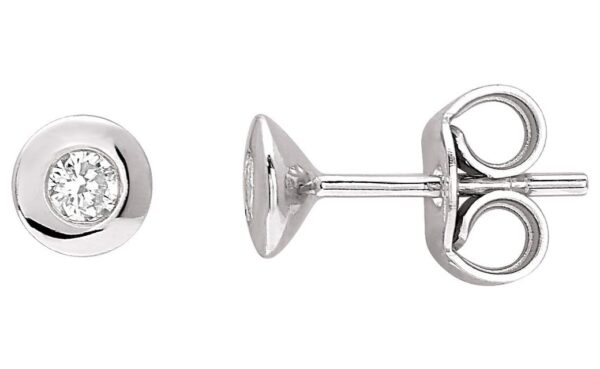 Boucles d'oreilles Clous Or Blanc 18k Diamant 0.16ct GH P1