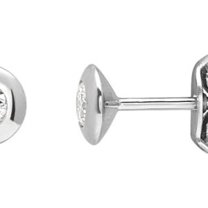 Boucles d'oreilles Clous Or Blanc 18k Diamant 0.2ct GH P1