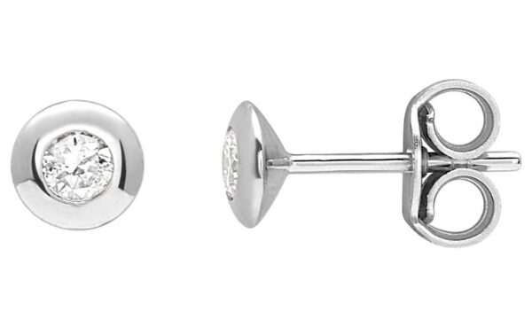 Boucles d'oreilles Clous Or Blanc 18k Diamant 0.2ct GH P1