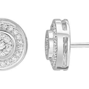 Boucles d'oreilles Clous Or Blanc 18k Diamant 0.25ct GH P1P2