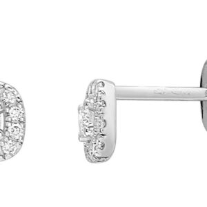 Boucles d'oreilles Clous Or Blanc 18k Diamant 0.12ct GH P1