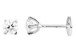 Boucles d'oreilles Clous Or Blanc 18k Diamant 0.8ct GH SI