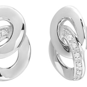 Boucles d'oreilles Clous Or Blanc 18k Diamant 0.05ct GH P1