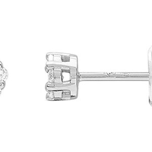 Boucles d'oreilles Clous Or Blanc 18k Diamant 0.15ct GH P1