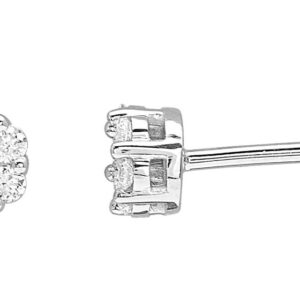 Boucles d'oreilles Clous Or Blanc 18k Diamant 0.2ct GH SI