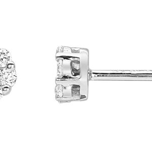 Boucles d'oreilles Clous Or Blanc 18k Diamant 0.2ct GH P1