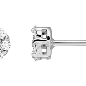 Boucles d'oreilles Clous Or Blanc 18k Diamant 0.25ct GH P1