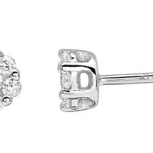 Boucles d'oreilles Clous Or Blanc 18k Diamant 0.3ct GH P1